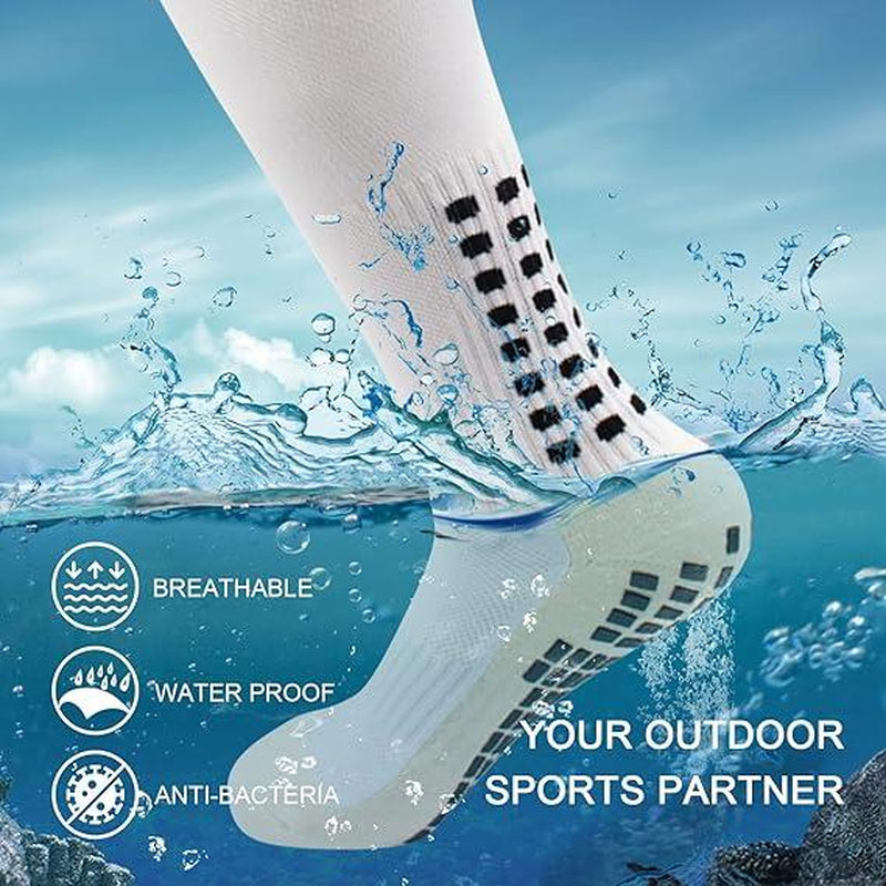 3Pairs Men'S Grip Soccer Socks Non Skid anti Slip Socks for Football Basketball Athletic Sports