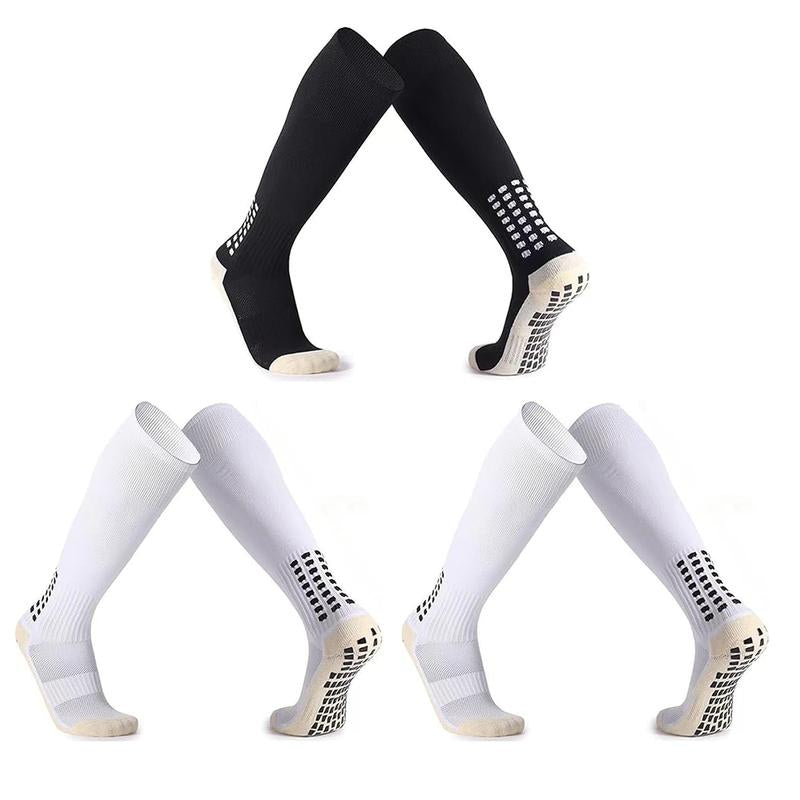 3Pairs Men'S Grip Soccer Socks Non Skid anti Slip Socks for Football Basketball Athletic Sports