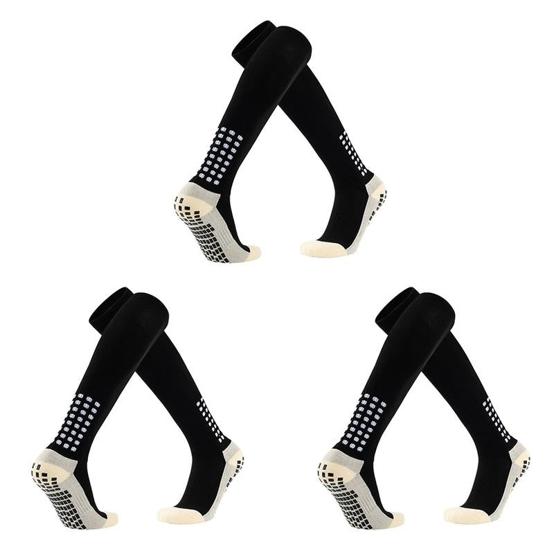 3Pairs Men'S Grip Soccer Socks Non Skid anti Slip Socks for Football Basketball Athletic Sports