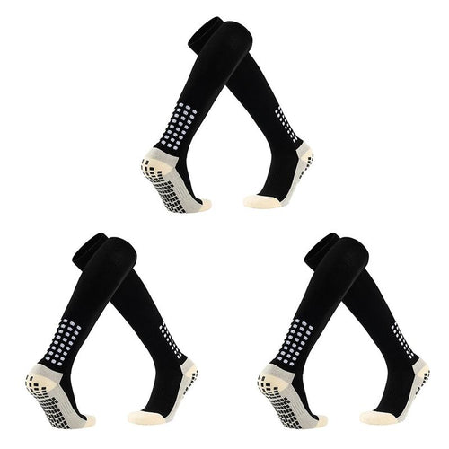 3Pairs Men'S Grip Soccer Socks Non Skid anti Slip Socks for Football Basketball Athletic Sports