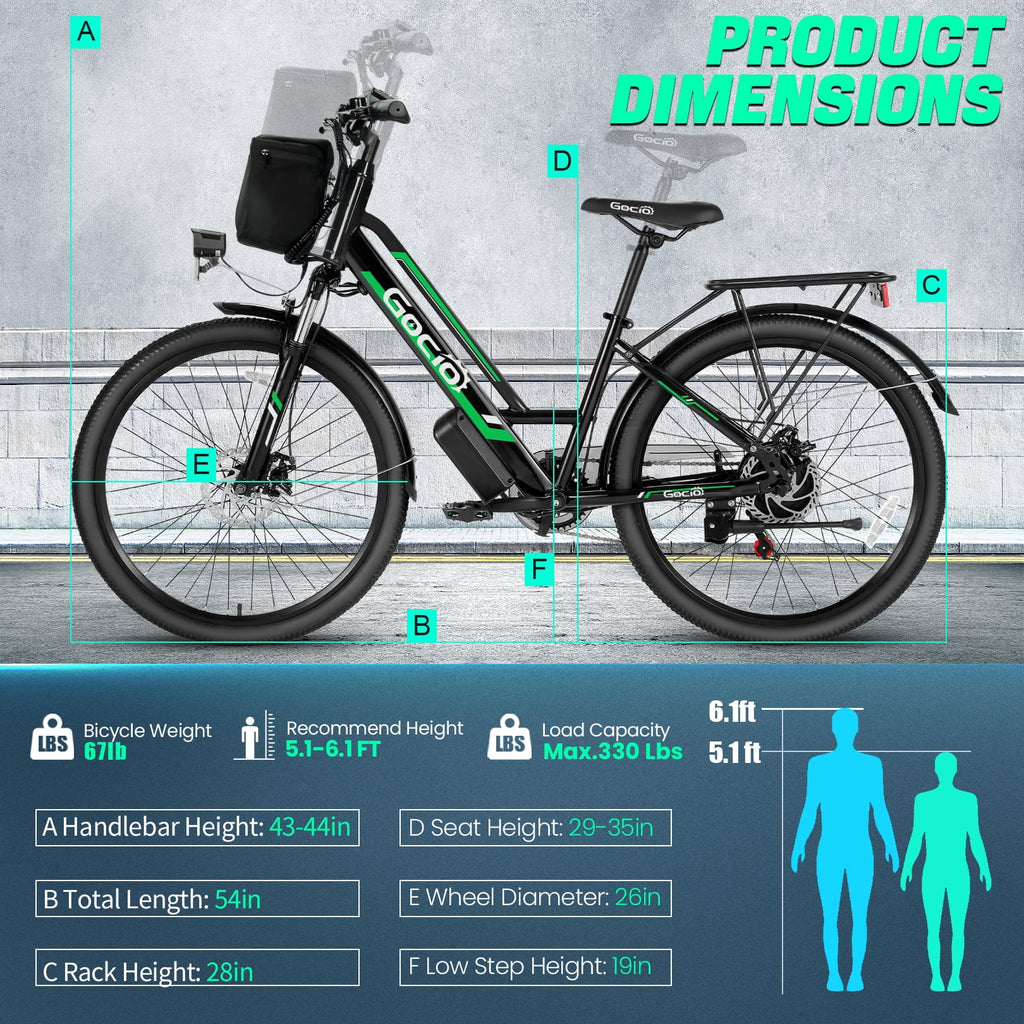 26" City Commuter Electric Bike for Adults, 750W Peak Motor, 48V 7.8Ah (374Wh) Removable Battery, 19.8 Mph 7-Speed Ebike, UL2849 Certified