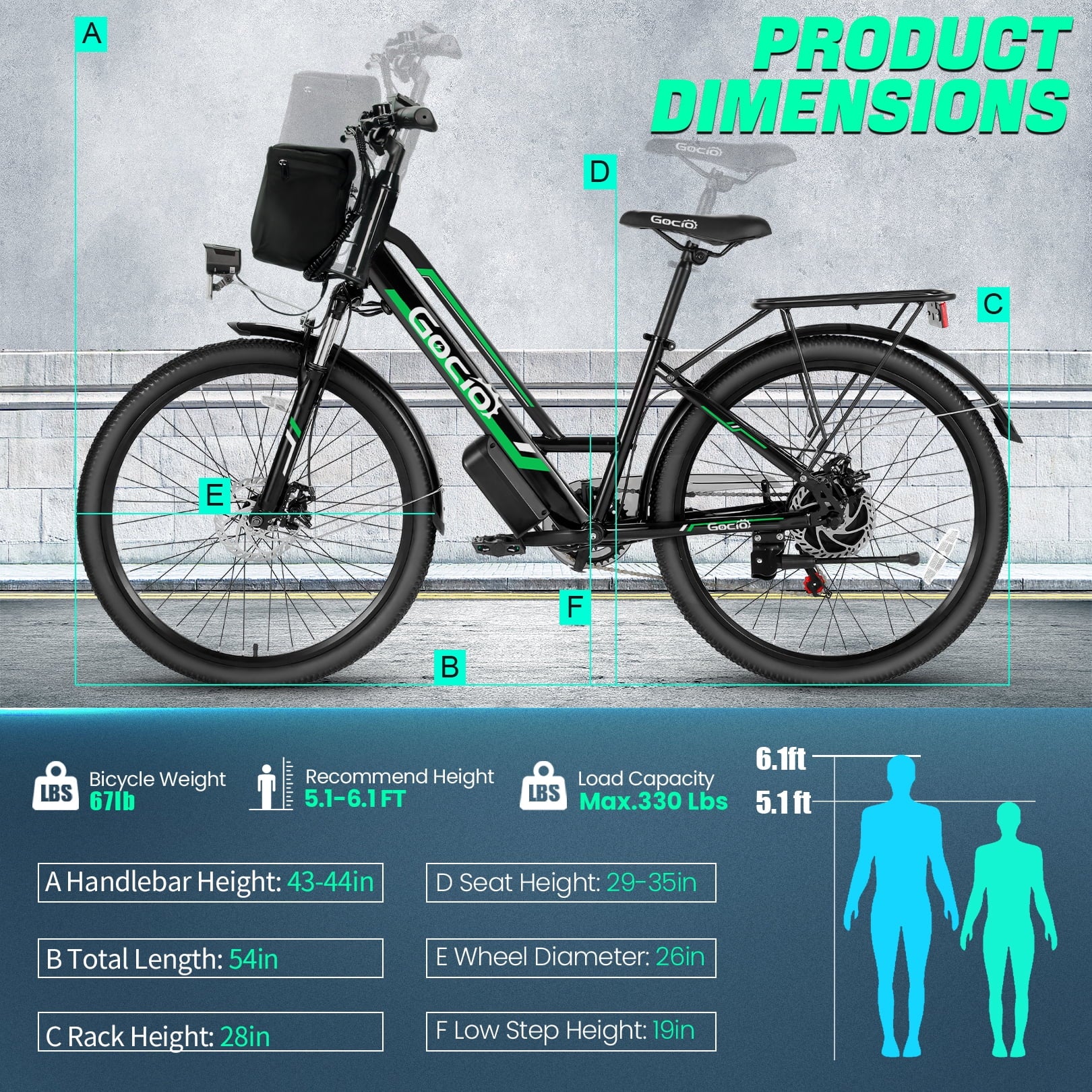 26" City Commuter Electric Bike for Adults, 750W Peak Motor, 48V 7.8Ah (374Wh) Removable Battery, 19.8 Mph 7-Speed Ebike, UL2849 Certified