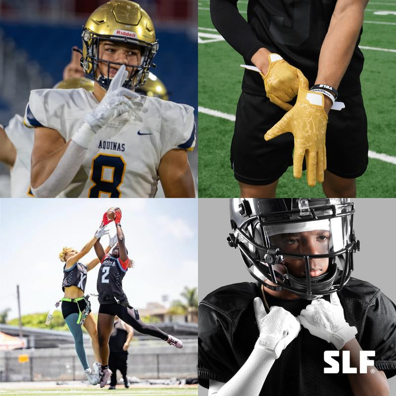 SLEEFS Sticky Football Receiver Gloves - Multiple Colors - Ultra-Sticky Grip, Lightweight, Breathable Fabric, Adjustable Strap, Multiple Colors, USA Hand-Washed