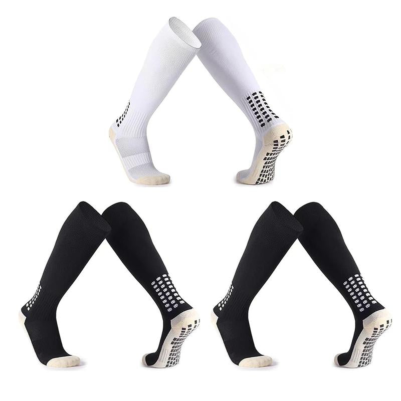 3Pairs Men'S Grip Soccer Socks Non Skid anti Slip Socks for Football Basketball Athletic Sports