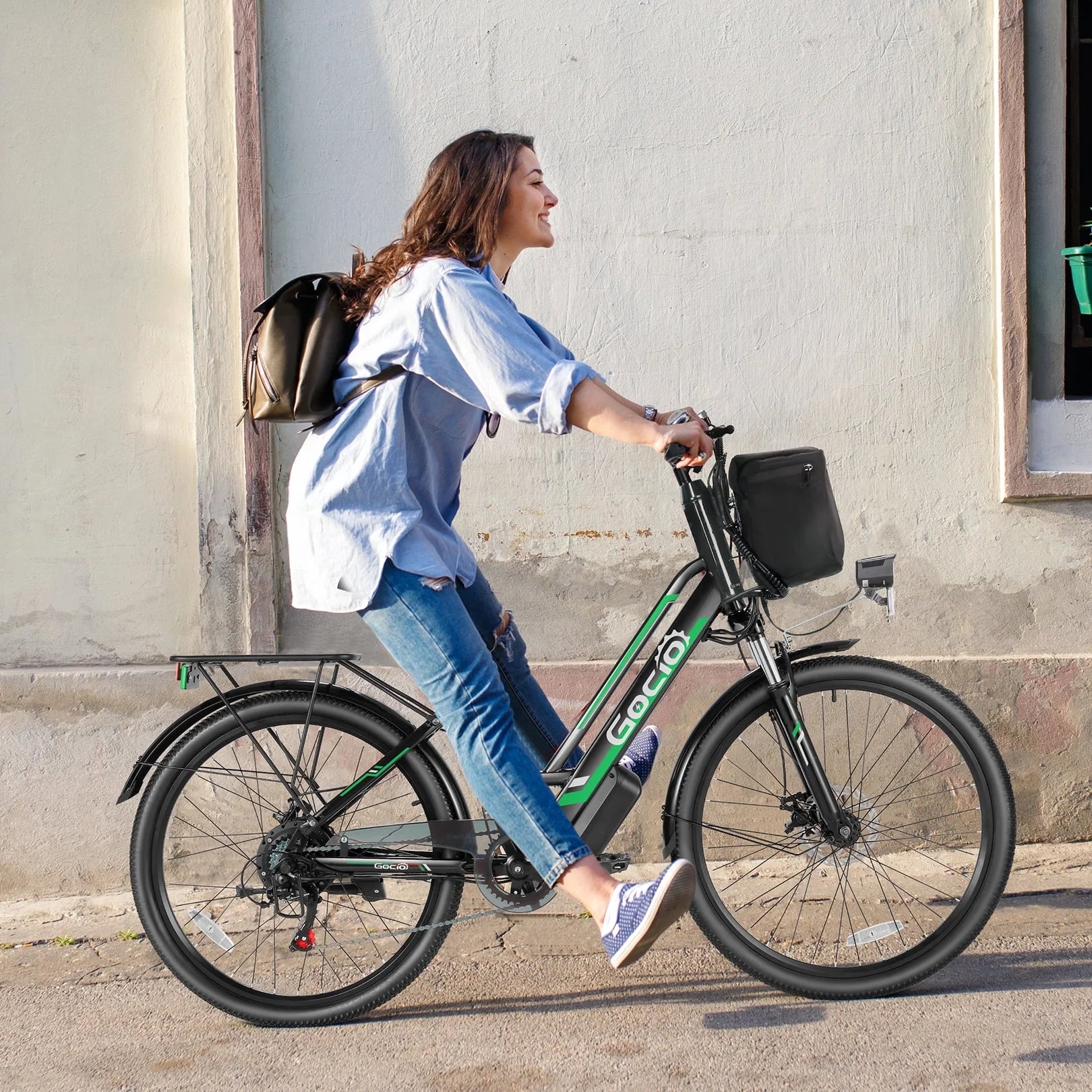 26" City Commuter Electric Bike for Adults, 750W Peak Motor, 48V 7.8Ah (374Wh) Removable Battery, 19.8 Mph 7-Speed Ebike, UL2849 Certified